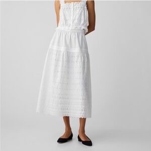Gap × DÔEN Eyelet Midi Skirt